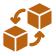 Logistics and packaging process icon